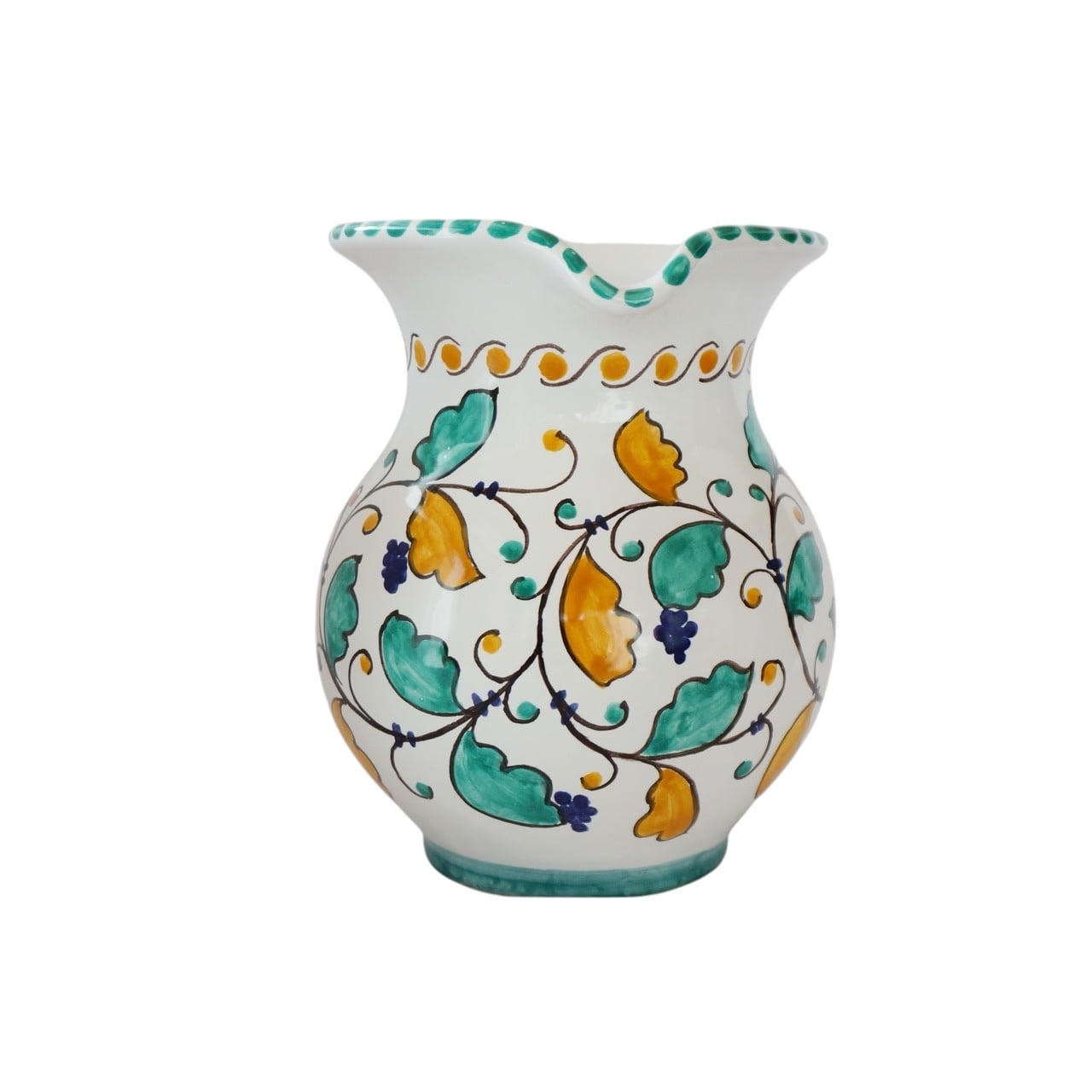 水差し ジャグ 16cm 1000ml BRC007 草花模様 マヨリカ焼き フラワー