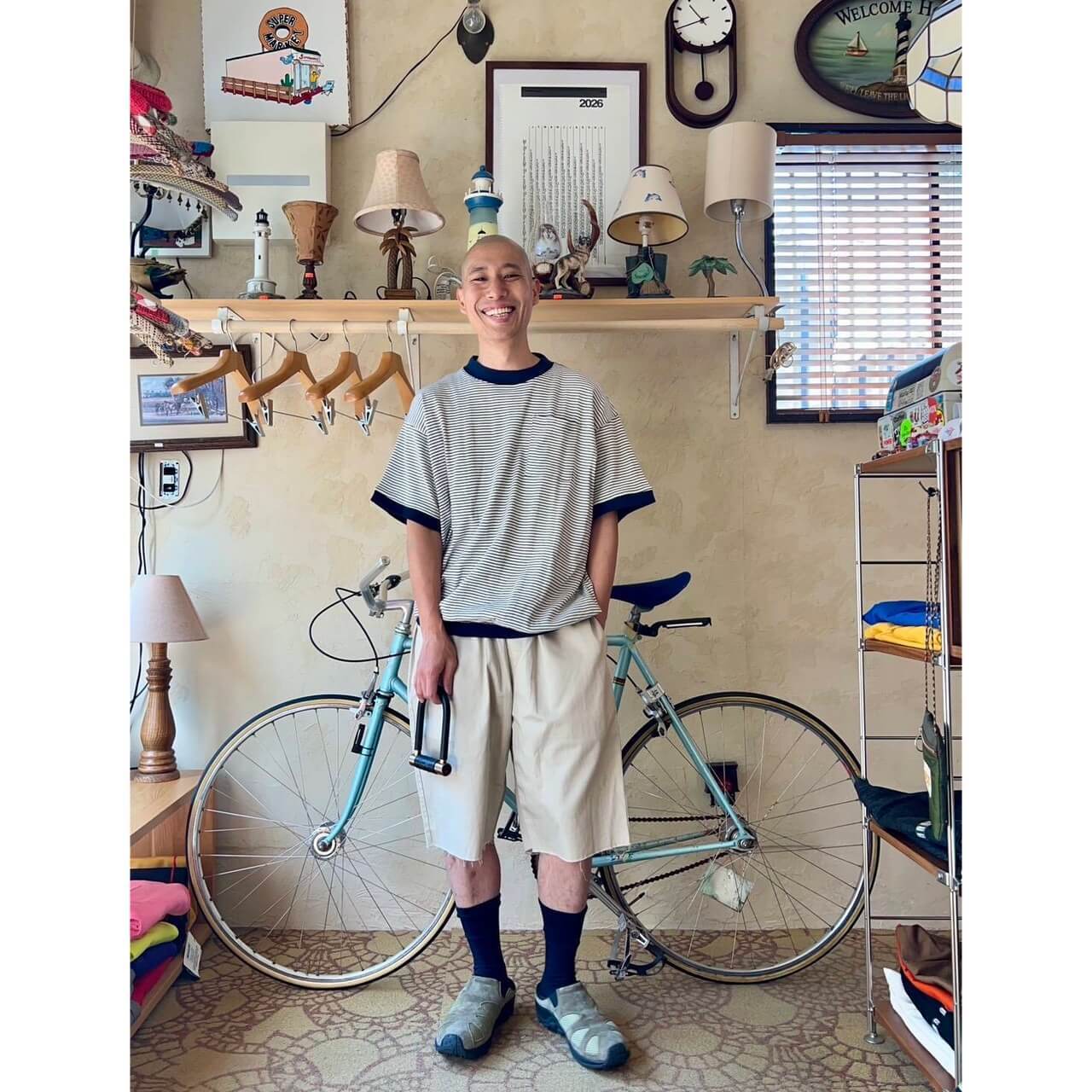 RELAX FIT by SUPERMARKET / Miller × RF Panel Rib Border T-shirt