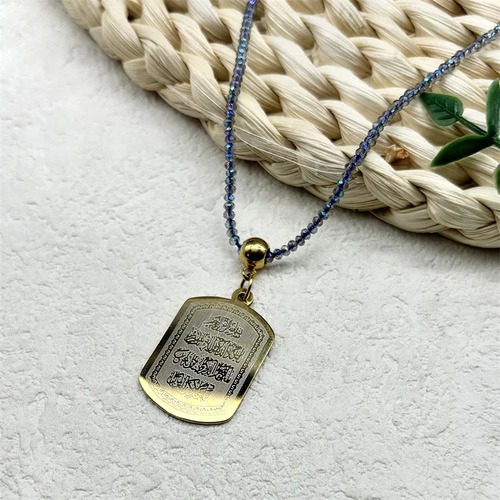 ネックレス  ステンレス ゴールド チェーン ピック レディース メンズ イスラム コーラン アラー スチール カラー