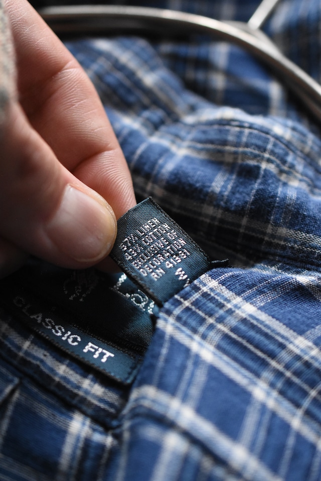 OK/00-90's "Ralph Lauren" cotton × linen B.D shirt
