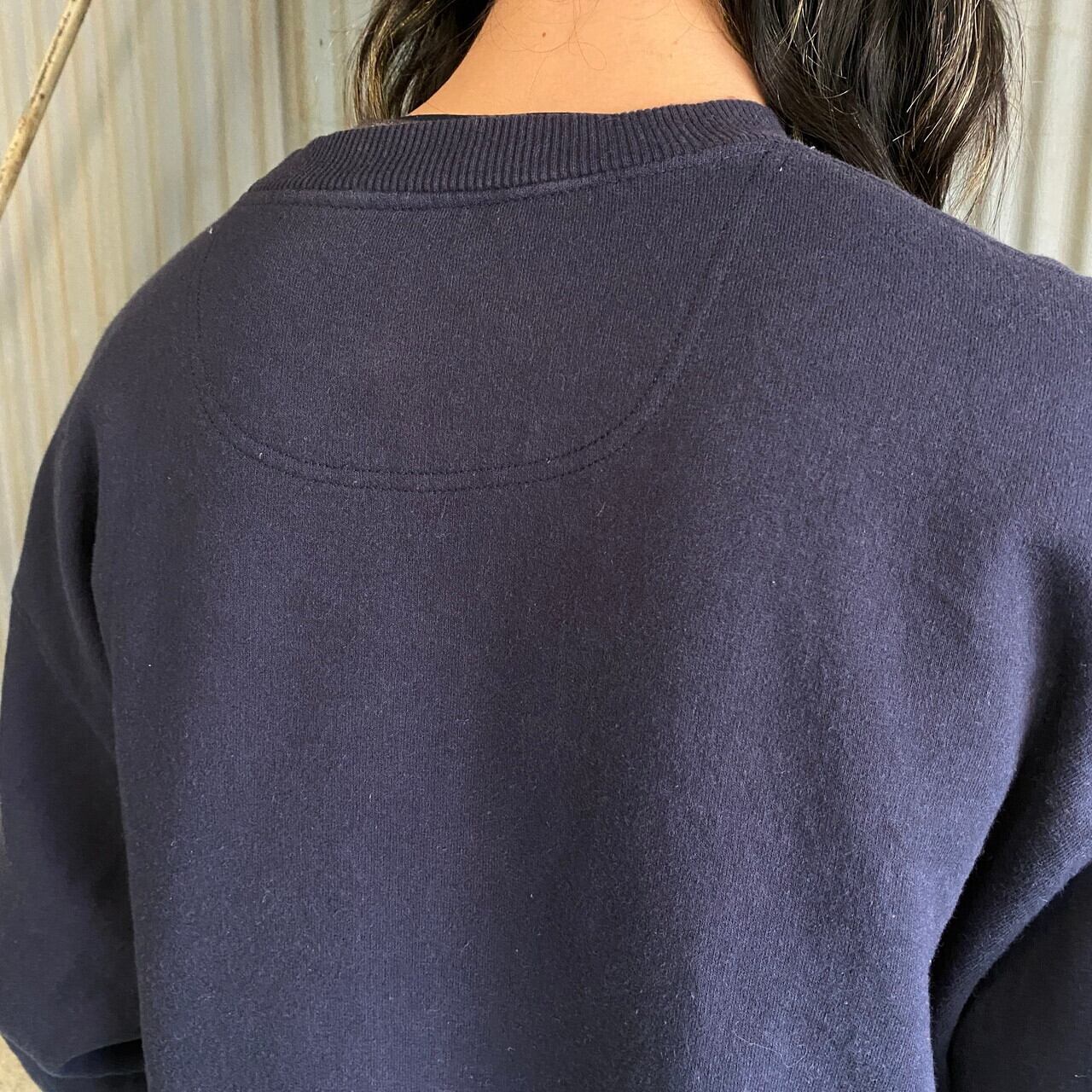 古着チャンピオンワンポイントロゴ刺繍スウェットトレーナーグレー目 