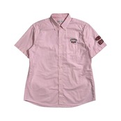 VAN JAC ヴァンヂャケット ワッペン 刺繍 BD ボタンダウン オックスフォード 半袖 シャツ サイズ L /ピンク系 メンズ アイビー トラッド