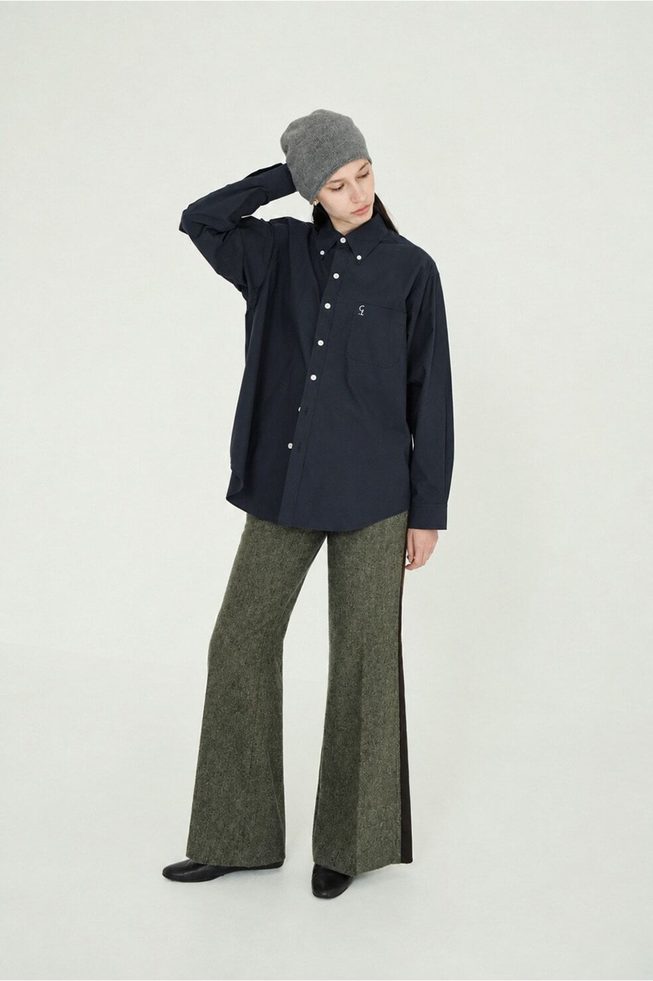 CLANE CORDUROY PANEL MELANGE PANTS