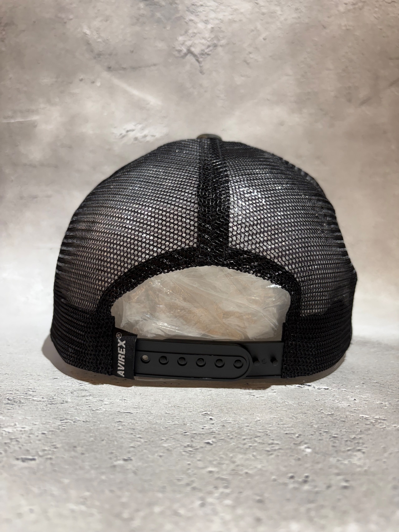 AVIREX / アヴィレックス NUMBERING MESH CAP メッシュキャップ ブラック×カモ ビックサイズ
