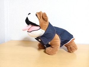 《小型犬》かわいい犬服　播州織デニム襟つきワンピース
