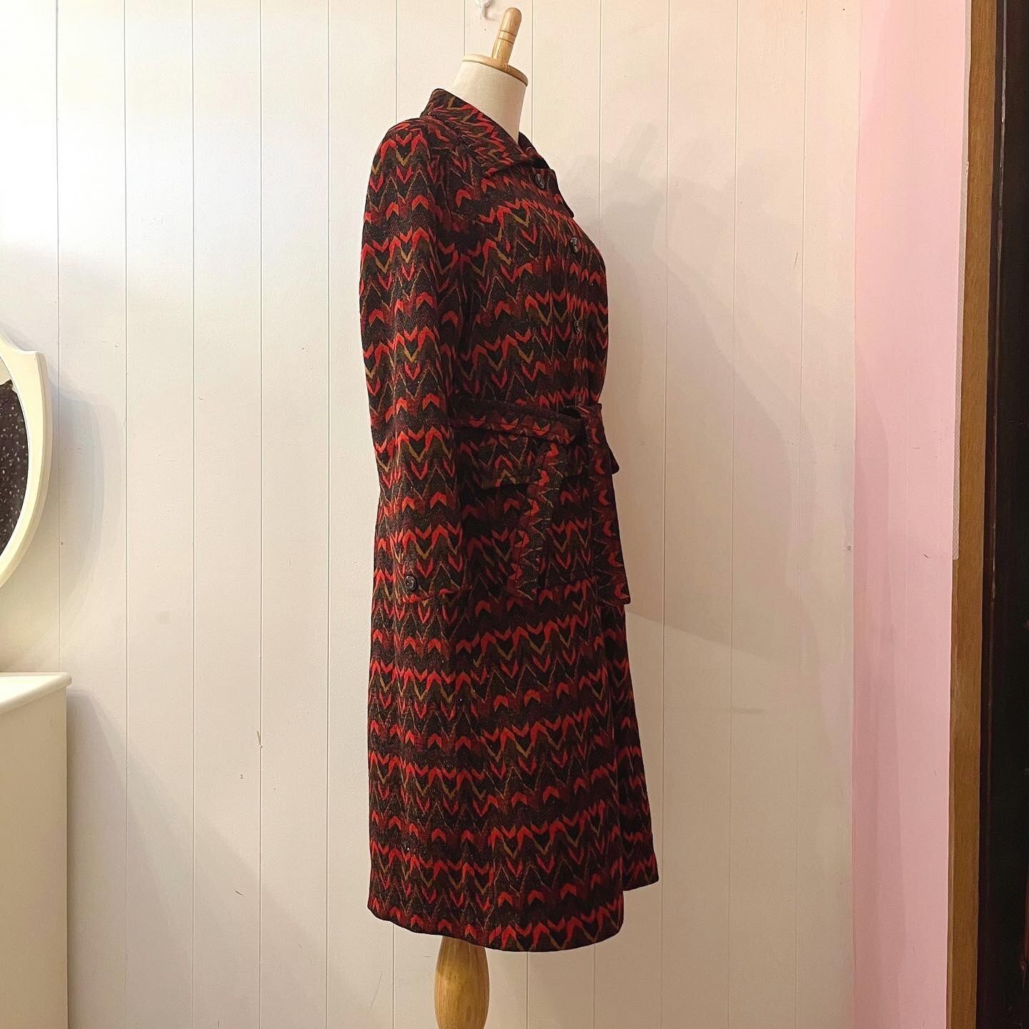 70s jacquard knit coat