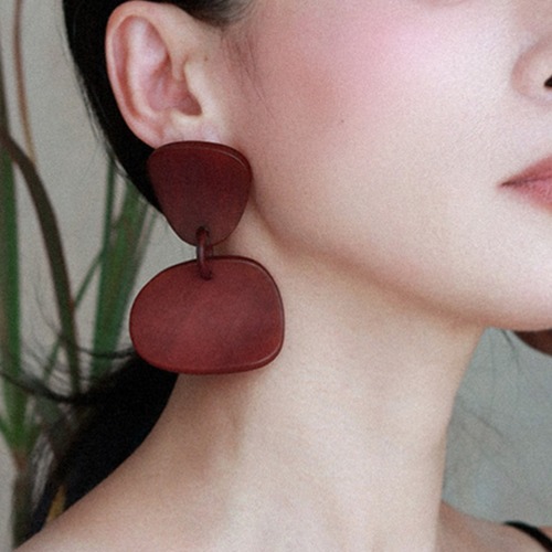 Floating Shapes Earrings_BROWN I25161