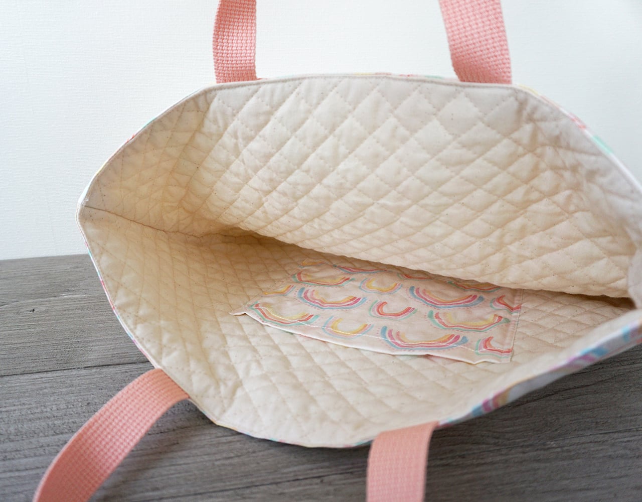 にじ＆ストライプ」通園バッグ レッスンバッグ 絵本バッグ | nicori