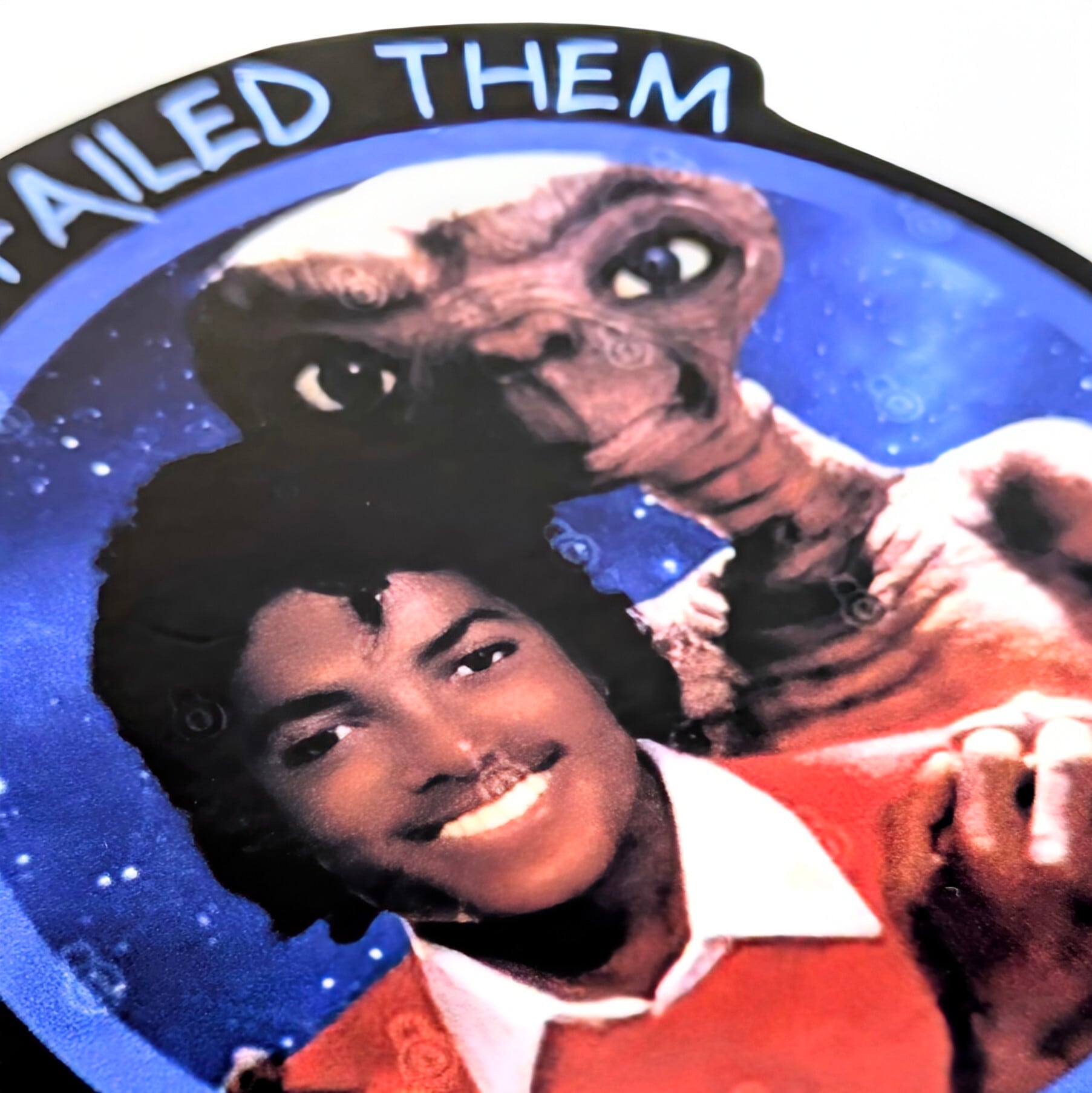 送料無料!!【 DIE-CUT STICKER / ダイカットステッカー】マイケル・ジャクソン ✕ E.T. / ステッカー / シール〚アメリカン雑貨 アメトイ〛