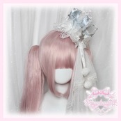 ♡【全5色】MAID スノープリンセス 雪の結晶ビジュークラウン＆ぽんぽんリボンクラウンミニハット pink ♡