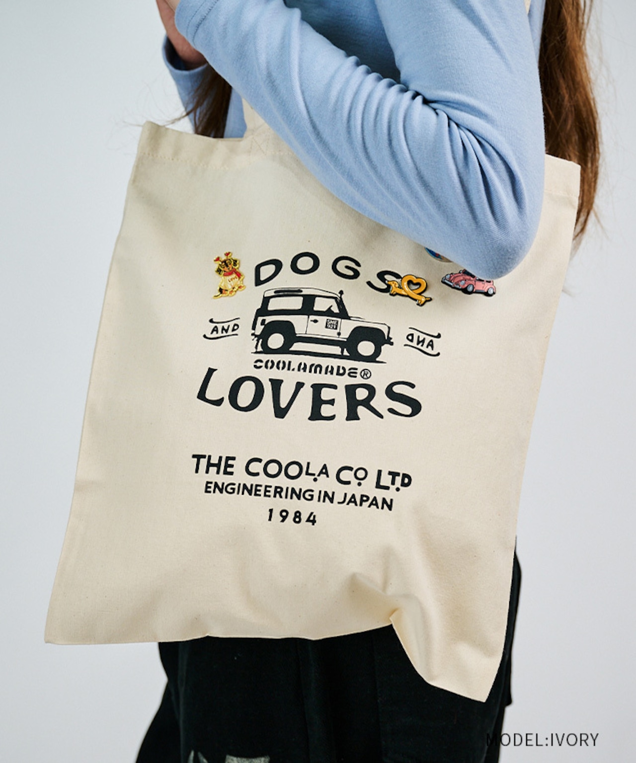 【直営限定ITEM】DOGS & LOVERS プリントトートバッグ (IVORY) CQ-48522H