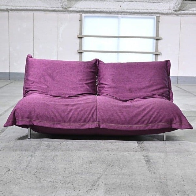 igne roset/リーン・ロゼ 30万「CALIN/カラン」パスカルムールグ 2人掛ソファ ベッド スチールレッグ モダン ハイバック フェミニン【 中古家具/中古インテリア/USED家具ユーズド家具/リサイクル】