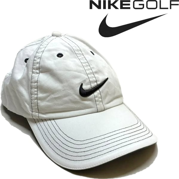 1点物◇ナイキゴルフNIKE GOLF白ベースボールキャップ帽子/古着メンズ