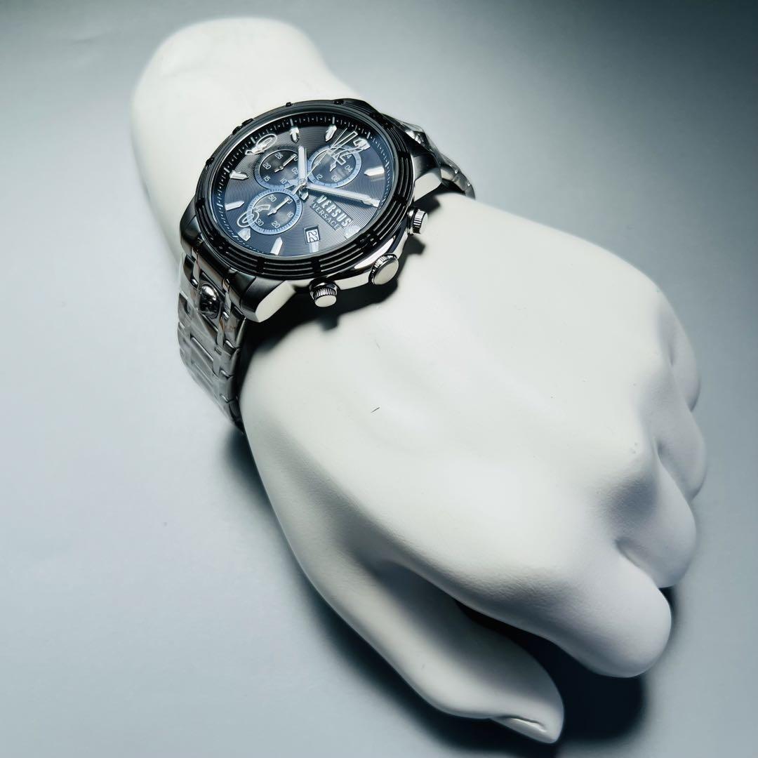 ヴェルサス ヴェルサーチ 腕時計 メンズ 新品 シルバー ブラック クォーツ