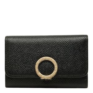 ブルガリ ブルガリブルガリ ロゴクリップ キーケース 6連 ブラック レザー レディース BVLGARI 【中古】
