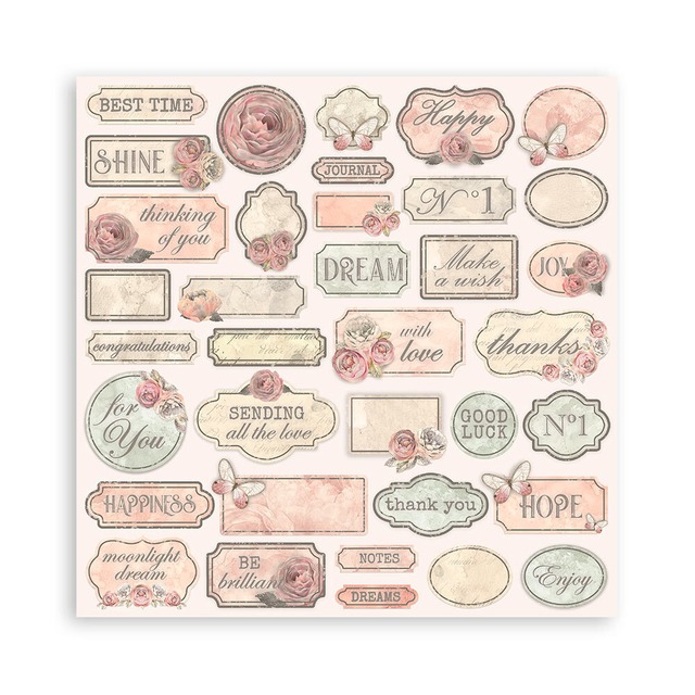 Stamperia Scrapbooking Small Pad 8インチ Double Faced - Shabby Rose　両面デザインペーパーパッド10枚入り　SBBS107【Stamperia（スタンぺリア）】[ST-136p]