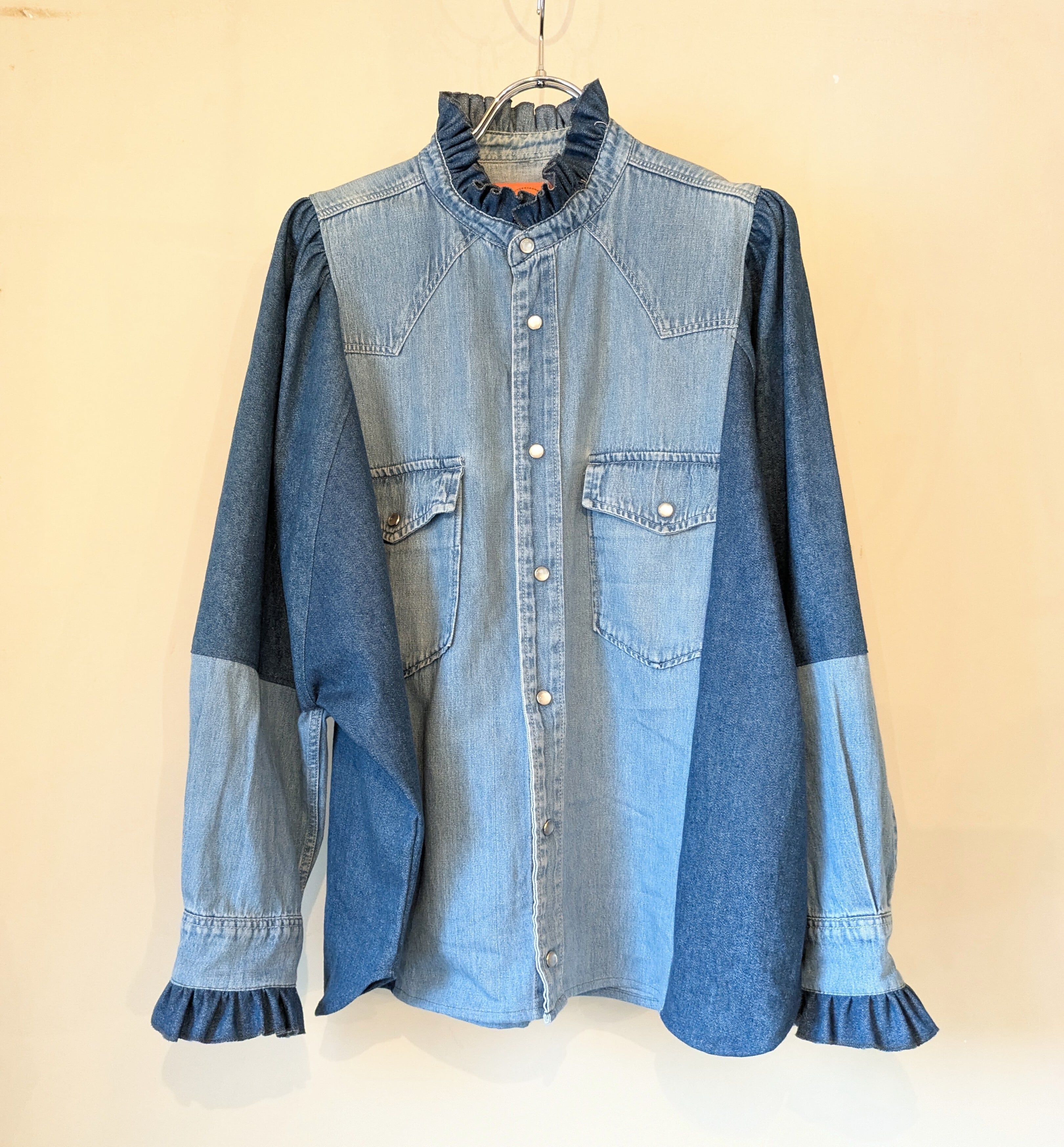 REHERSALL ］リハーズオール / デニムフリルシャツ / BLUE / アソート  