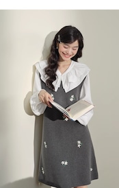 花柄ベストワンピース