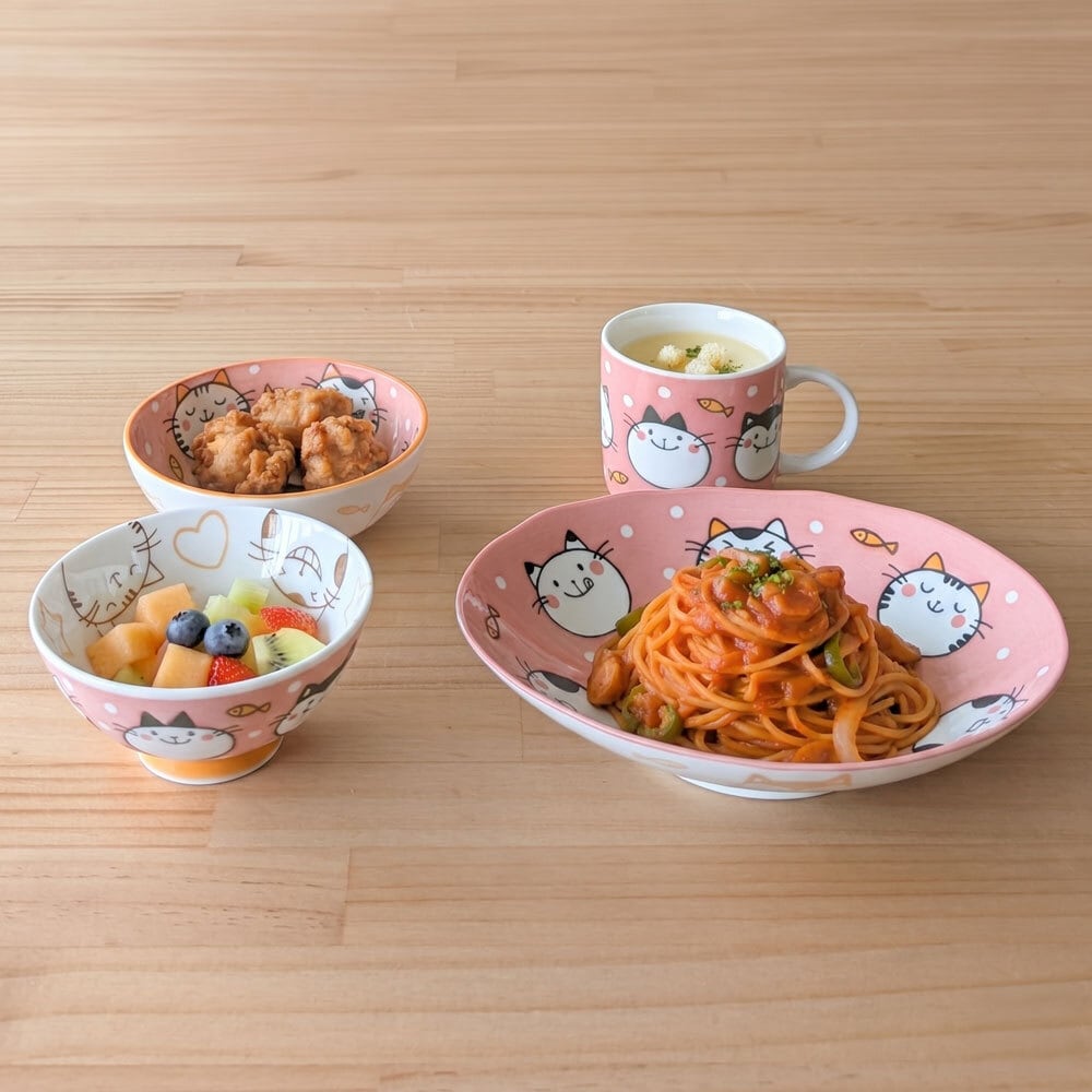 にゃんだふる7点セット 子ども食器 動物柄 | みのさらら