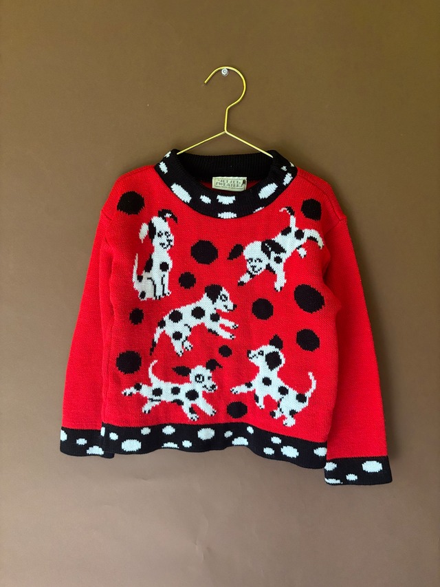 【KIDS vintage】Dalmatian sweater .  about 4-5y