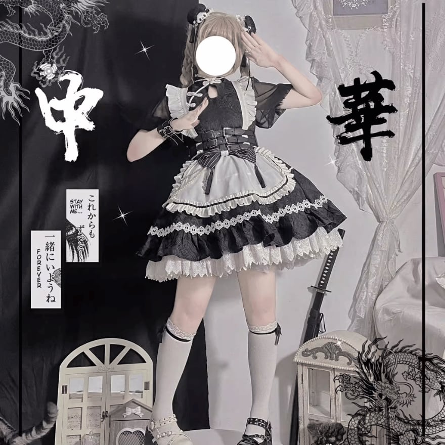 コンカフェ 衣装 メイド服 ゴスロリ ブルー ゴスロリファッション 通販 With U メイド服 コンカフェ