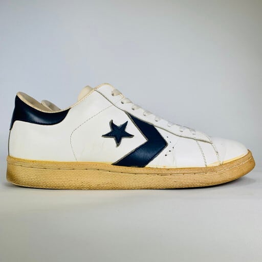 80's CONVERSE PRO LEATHER OX コンバース プロレザー オリジナル ホワイト ネイビー 白紺 美品 US11  ユーゴスラビア製 希少 ヴィンテージ BA-862 RM1231H | agito vintage powered by BASE