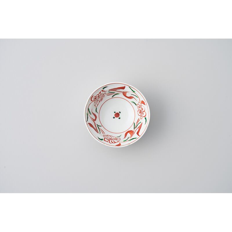 呉須赤絵 輪花渕中付 | 肥前吉田焼 陶磁器の与山窯