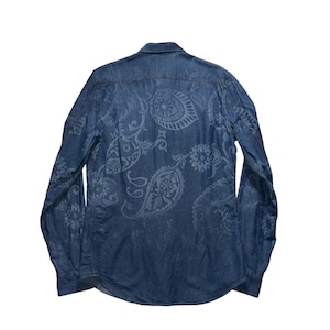 GUCCI floral pattern denim shirt