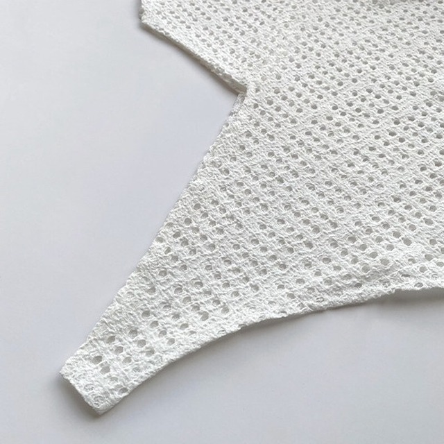 asymmetrical mesh pullover 10947