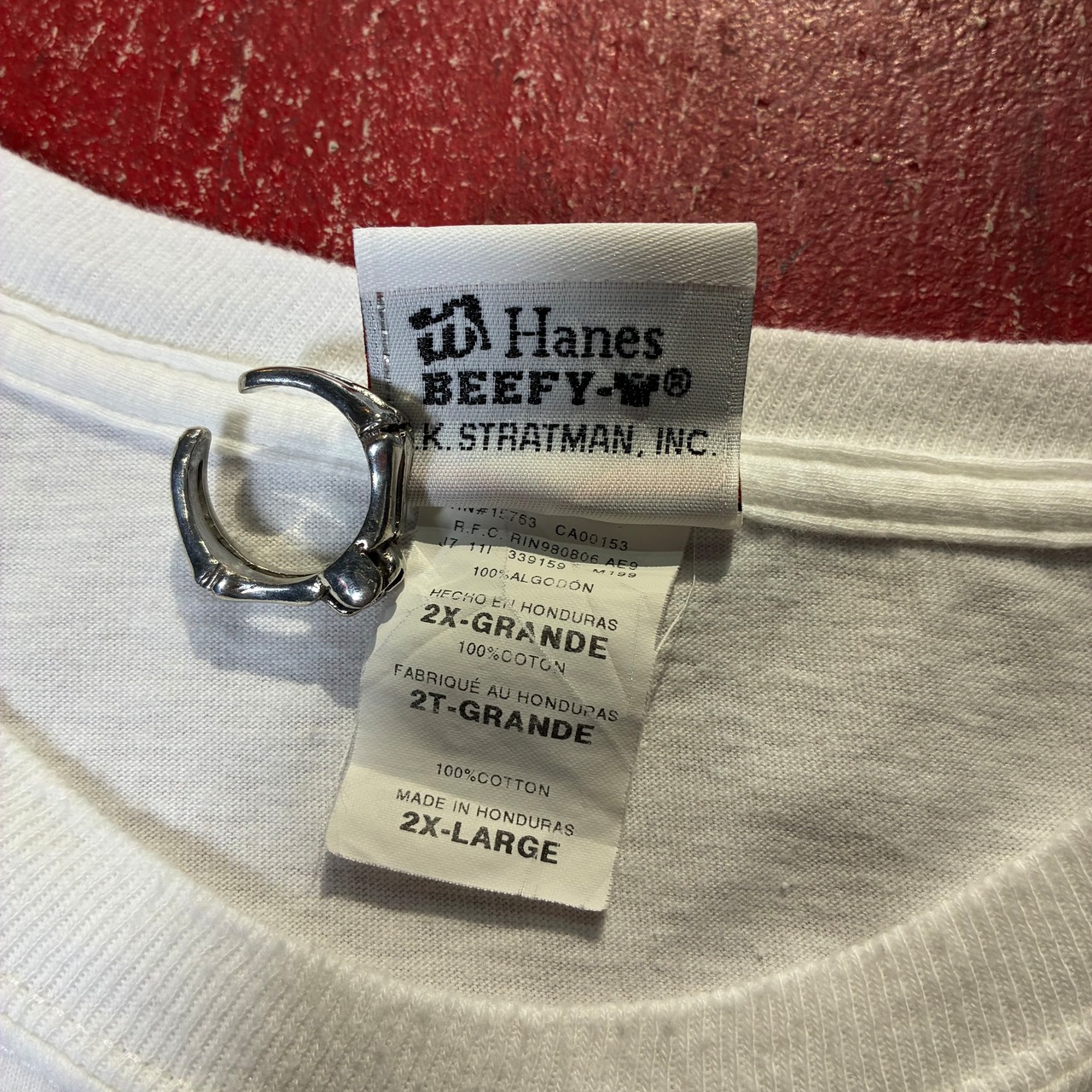 10s HARLEY-DAVIDSON ロンTee スカルフレイム　白　ハーレー