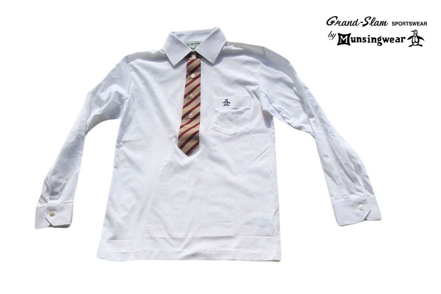 【中古】マンシングウェア|Munsingwear|Grand Slam|メンズネクタイ風長袖ポロシャツ|S