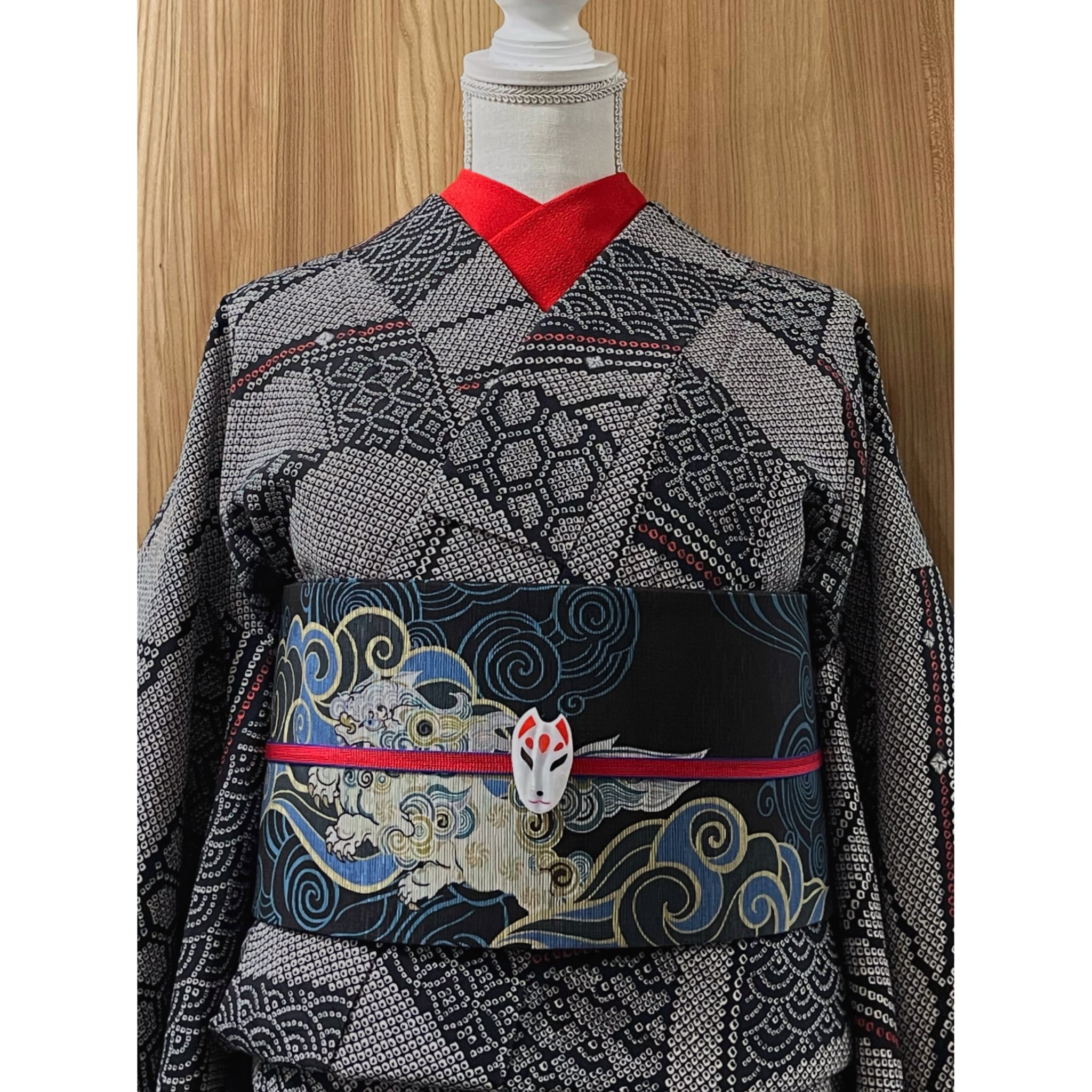 新品】召しませ花 『瑞雲』リバーシブル半幅帯(ブラック) | きもの楸堂