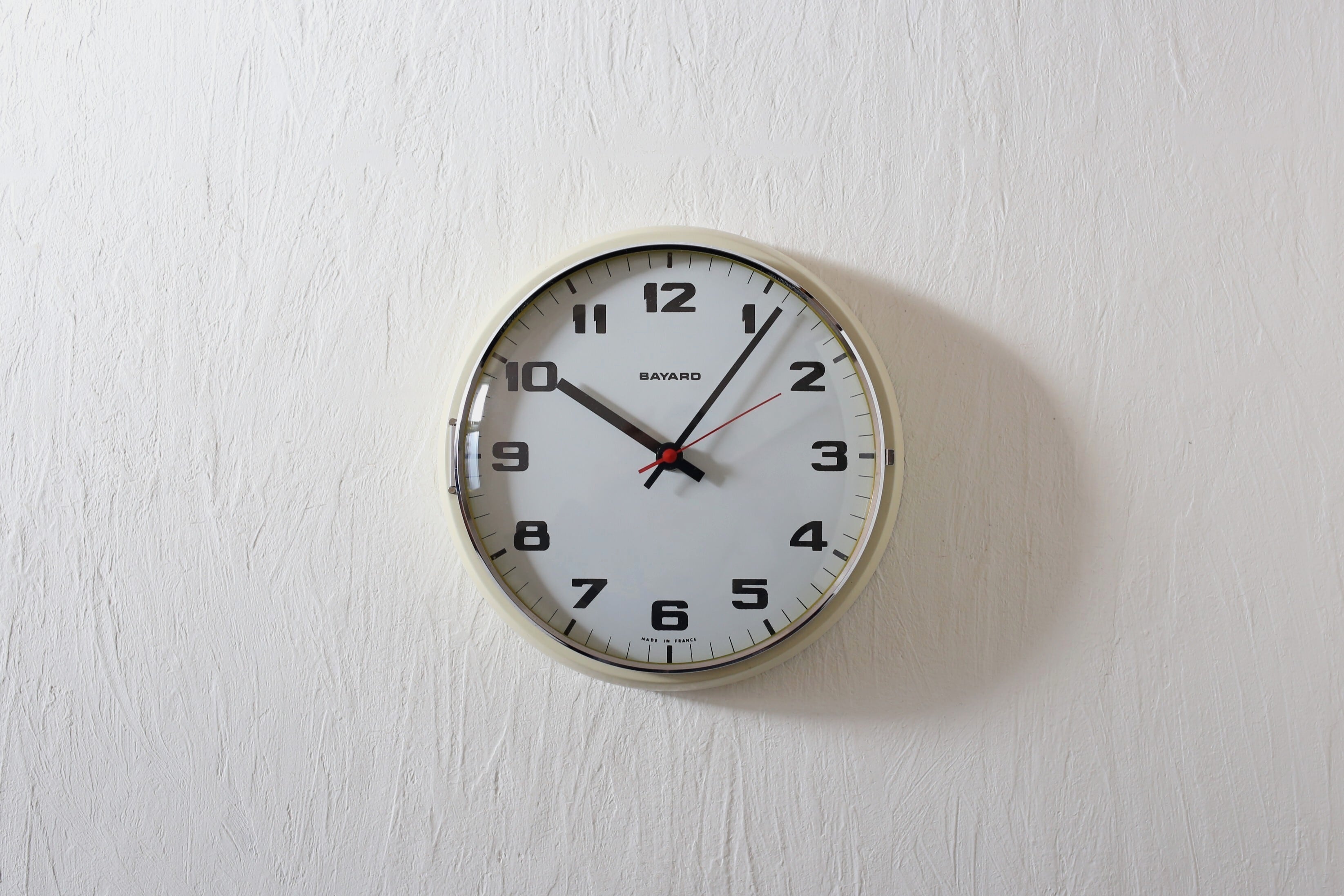 フランス アンティーク ヴィンテージ BAYARD スチール製 掛時計 単3