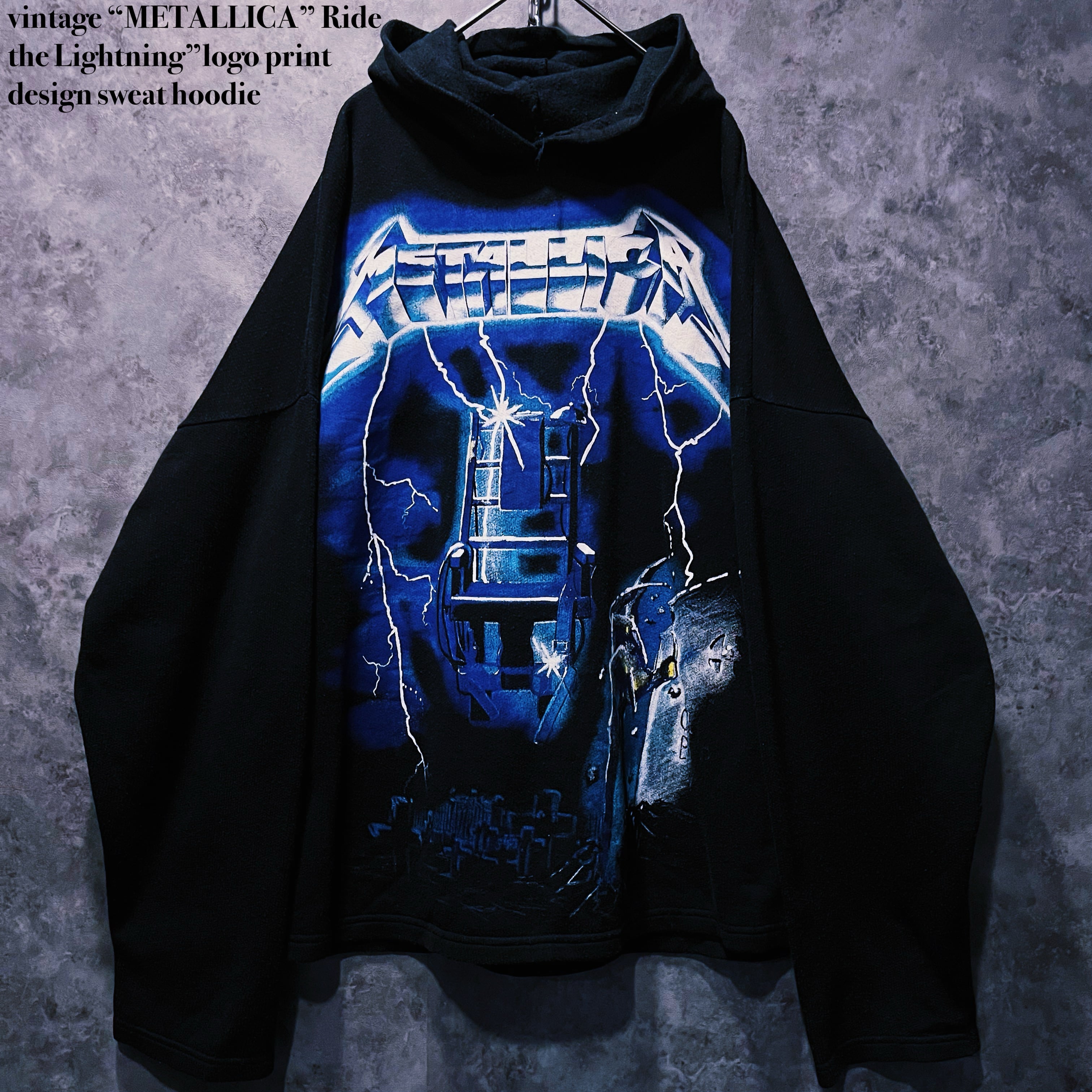 【doppio】vintage “METALLICA” Ride the Lightning”logo print design sweat hoodie