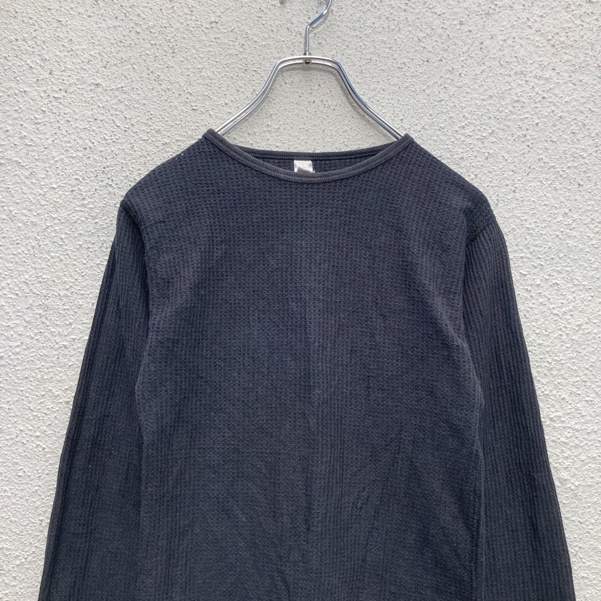 Lady Morgan 長袖 サーマル Tシャツ レディース L ブラック 無地 ロンT