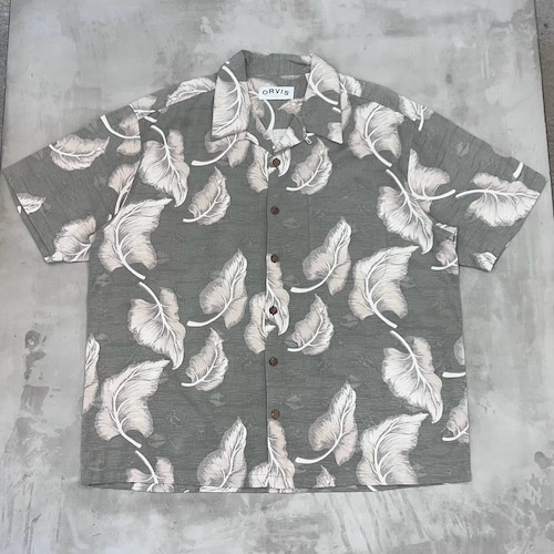 ORVIS 100% Silk Feather Pattern Shirt