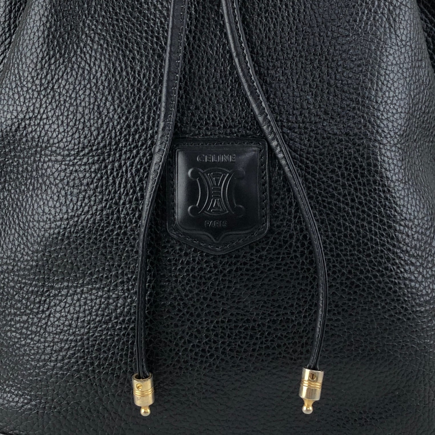 CELINE セリーヌ ショルダーバッグ ブラック ブラゾン型押し レザー