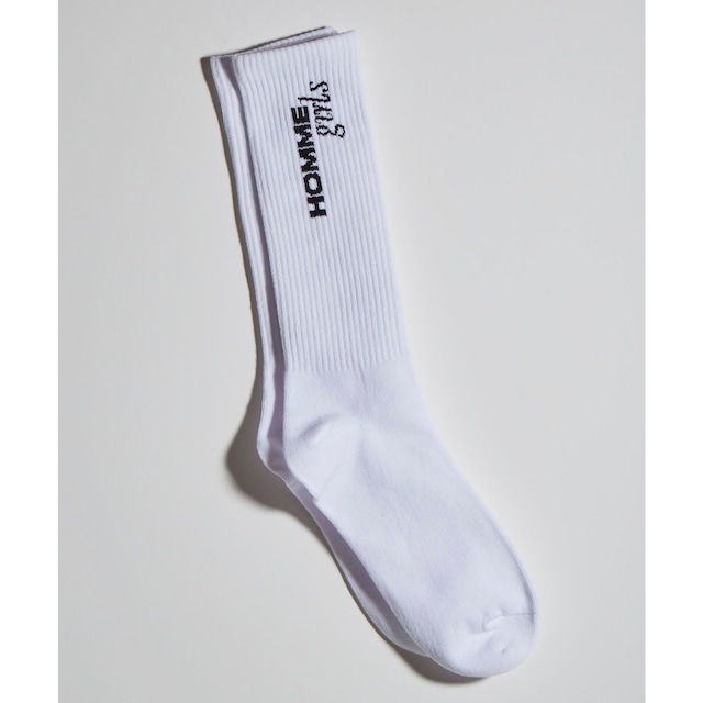 HOMME girls　LOGO SOCKS　WHITE