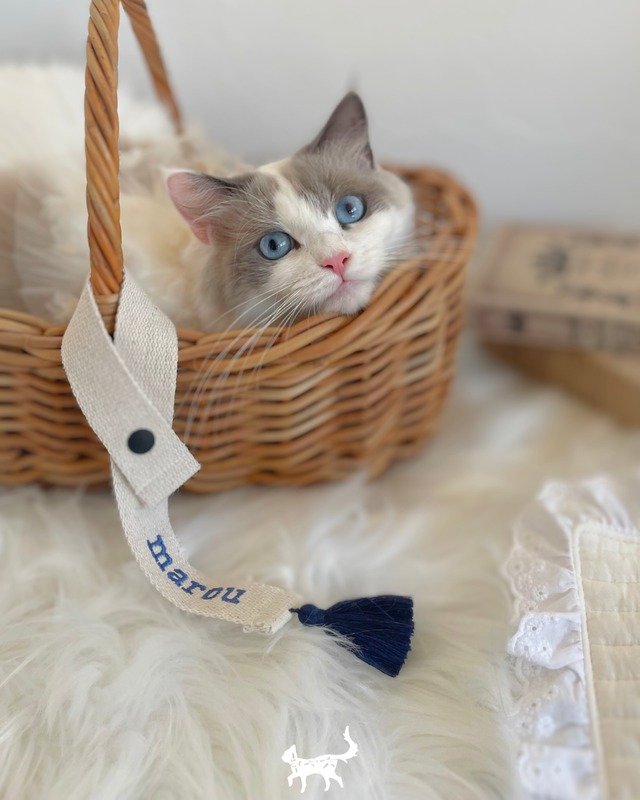 受注制作【curum】Natural tassel name tag〔ネーム刺繍〕