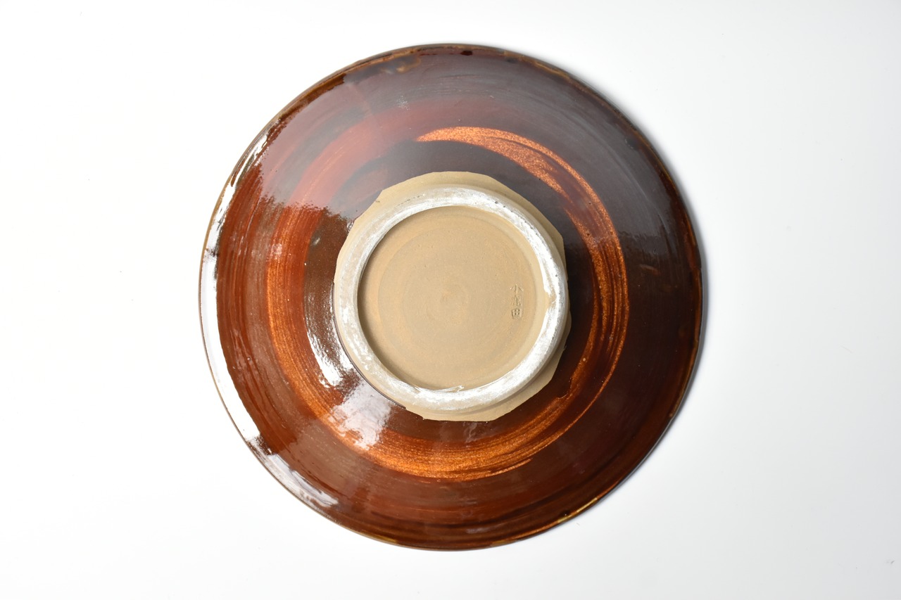 <Sold Out> 小鹿田焼 / 黒木昌伸窯 : 8寸深皿 白 打ち刷毛目 / 縁櫛