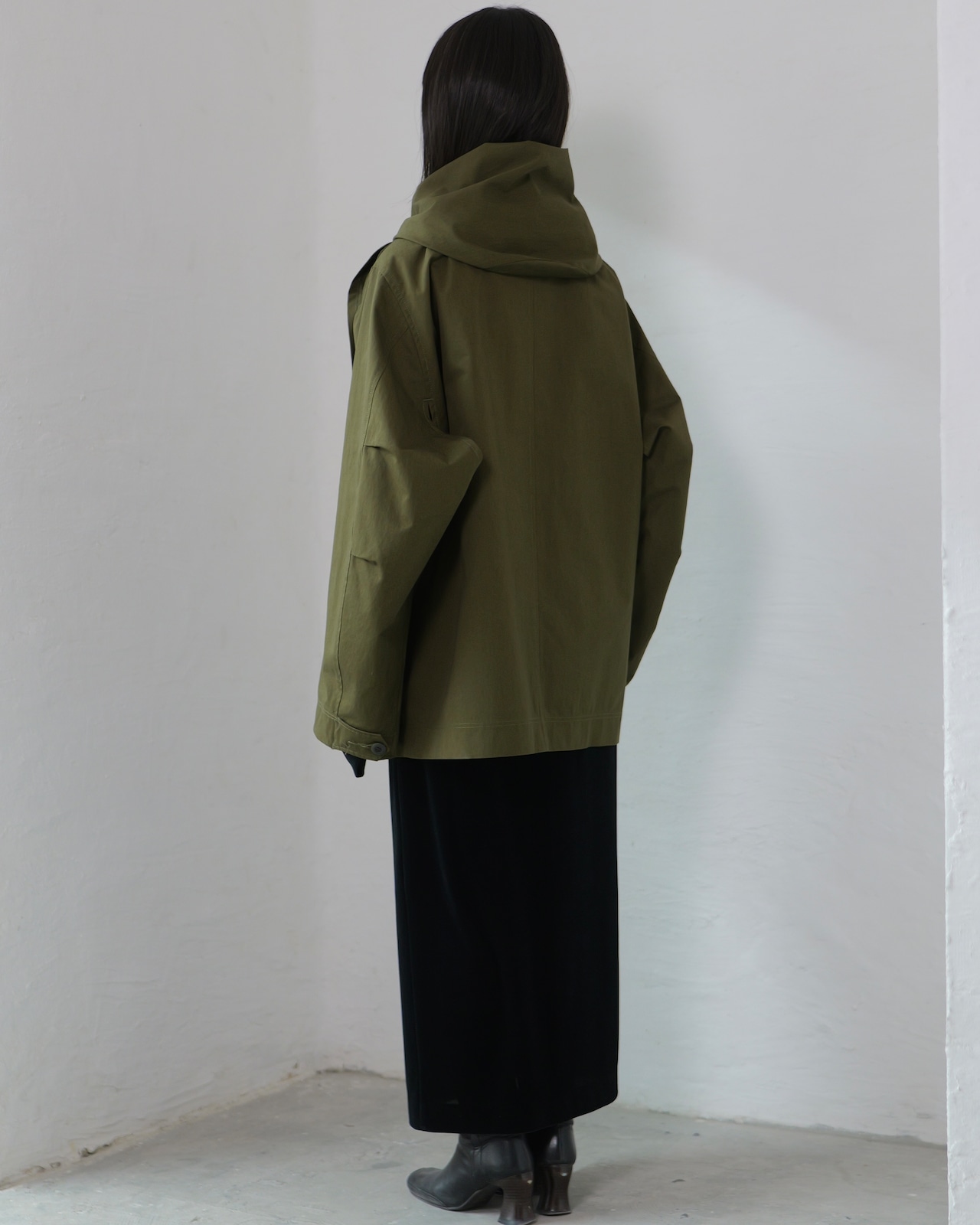 i’m here - Haoli Military Jacket :Khaki|フードストールドッキング/2WAY/ウェザークロス 入荷予定:2026.01.17(M 1点)