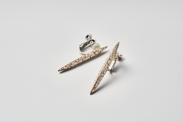 Silver950 イヤリング rankaku long / Silver clip-on earrings - rankaku long