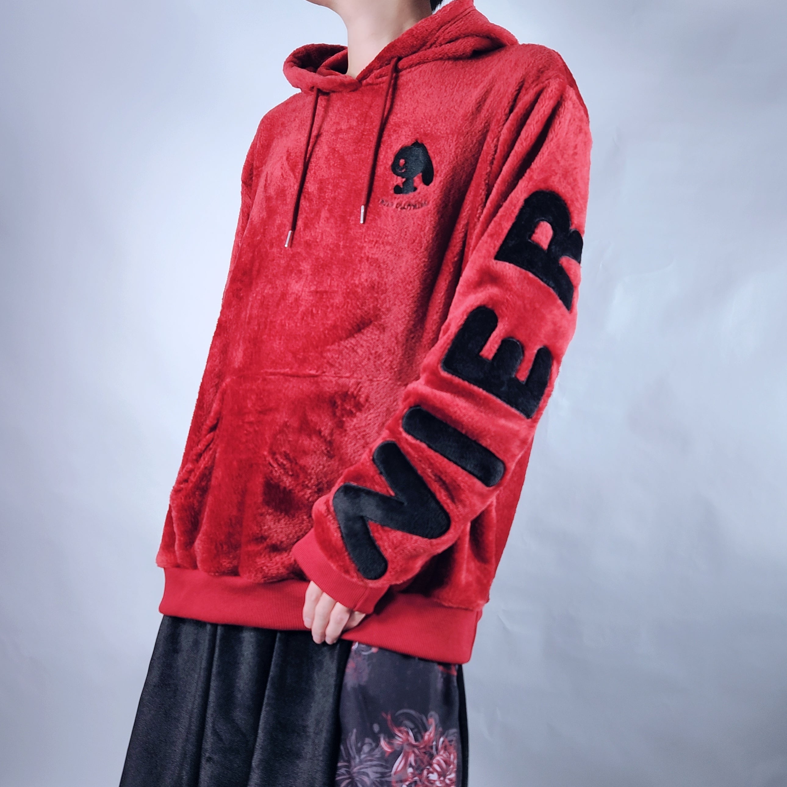 NIER BACK BIG LOGOふわもこHOODIE【Xmas RED】 | NIER CLOTHING