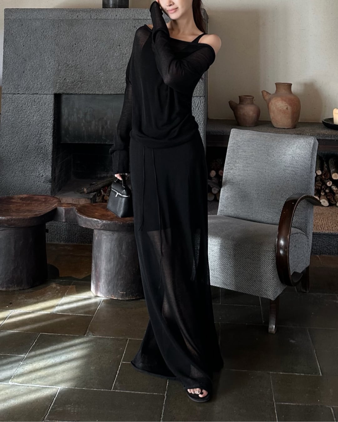 シアートップス&ロングスカートセットアップ S26091