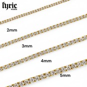 3mm 55cm luxury tennis necklace gold