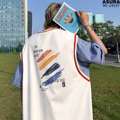 ツーピースTシャツ ルーズサマー 大きめサイズ 夏物 ASURAプラスサイズメンズ30667094797