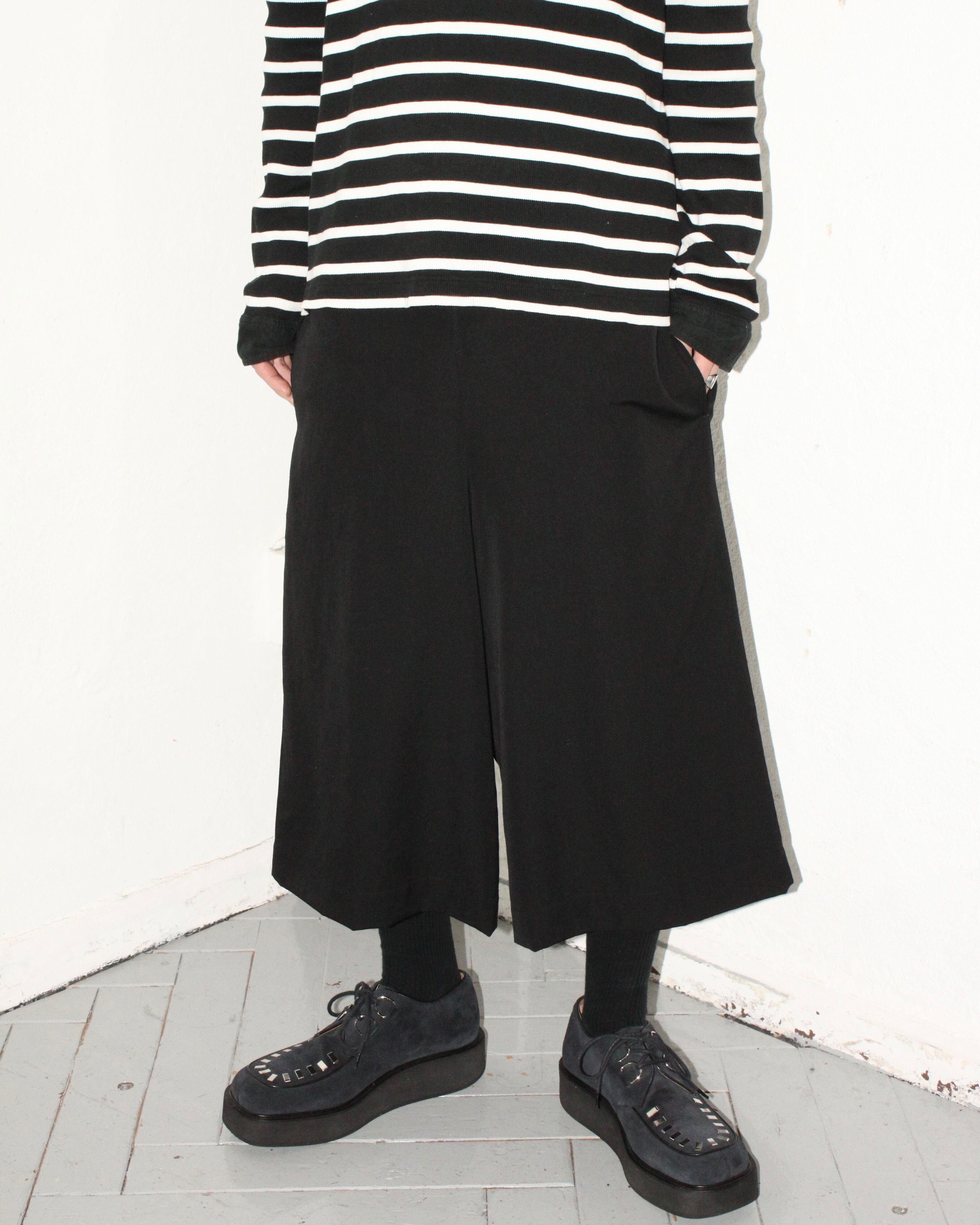 16SS Yohji Yamamoto+NOIR Wool Gabardine Cropped Wide Pants