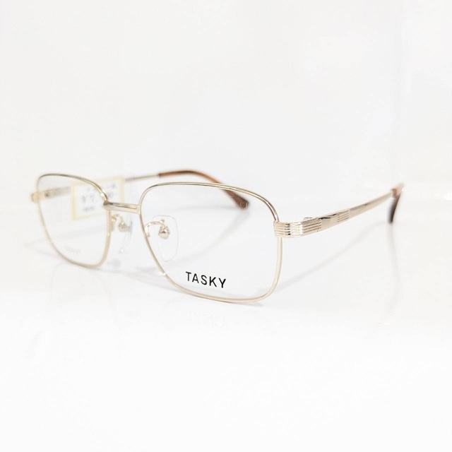 【TASKY】スクエアメタルフレーム　ゴールド