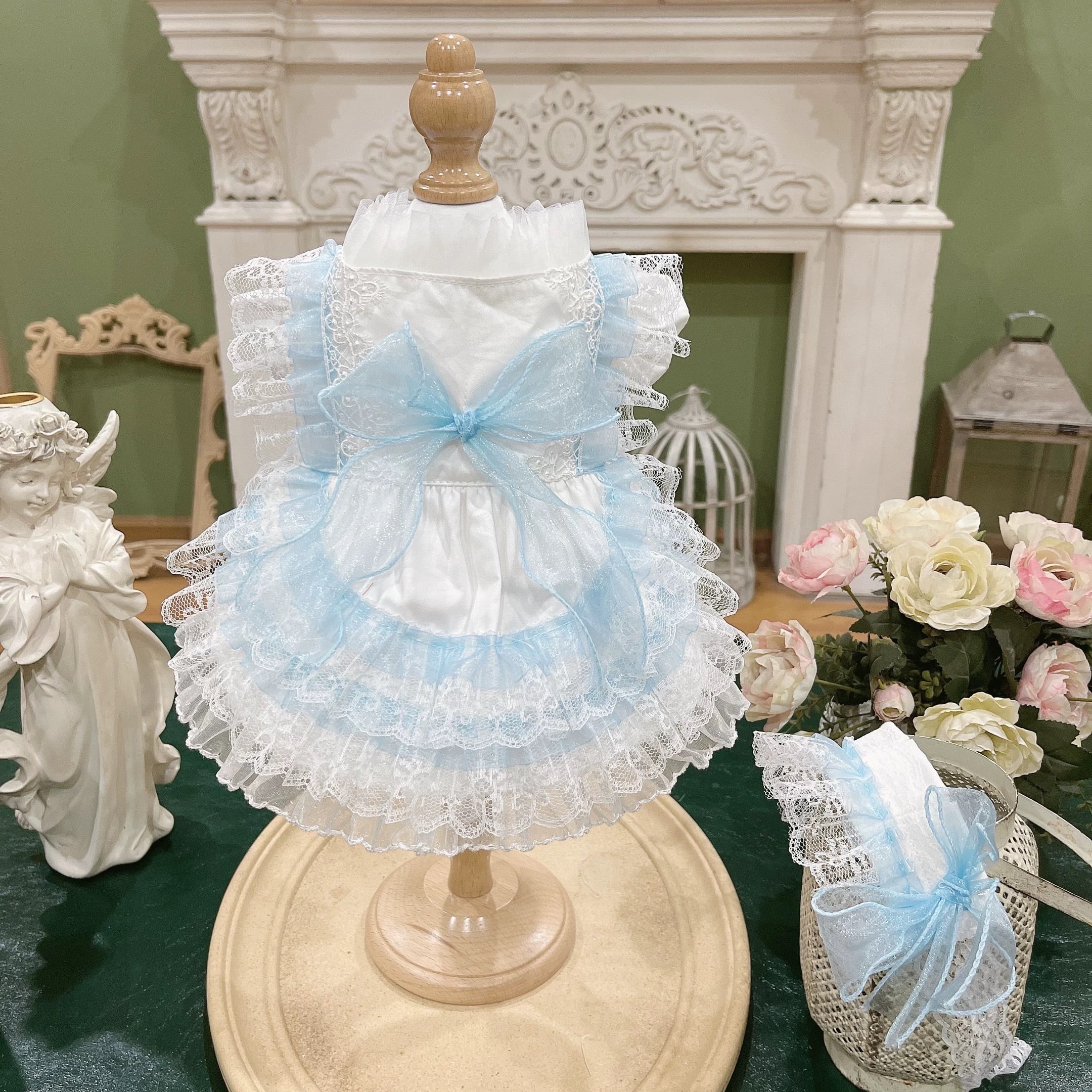 ライトブルーのプリンセスワンピース 00348