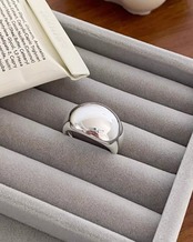 Silver dome open Ring L0114